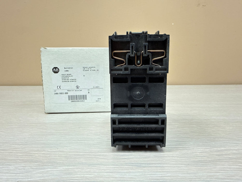 Allen Bradley 140U-D6D2-B80 Ser. B – 8A 2-Pole Current Limiting Motor Protection Circuit Breaker, D-Frame NEW Surplus