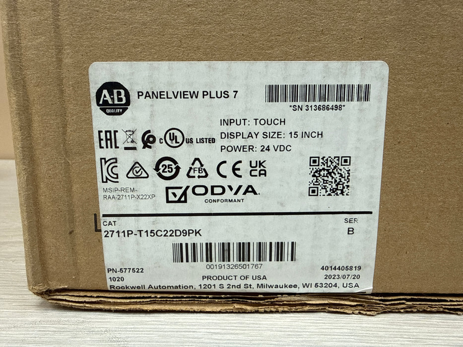 Allen-Bradley 2711P-T15C22D9PK PanelView Plus 7 15" Color Touchscreen HMI Terminal - Conformal Coated