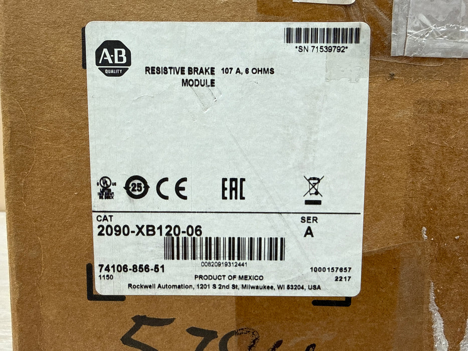 Allen-Bradley 2090-XB120-06 107A 6 Ohm Resistive Brake Module Kinetix