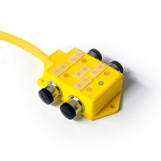 ASSR4-5/3PA-1005 – HTM Sensors Distribution Block Single Occupancy 4x M12 PNP Pre-wired 5 m PVC