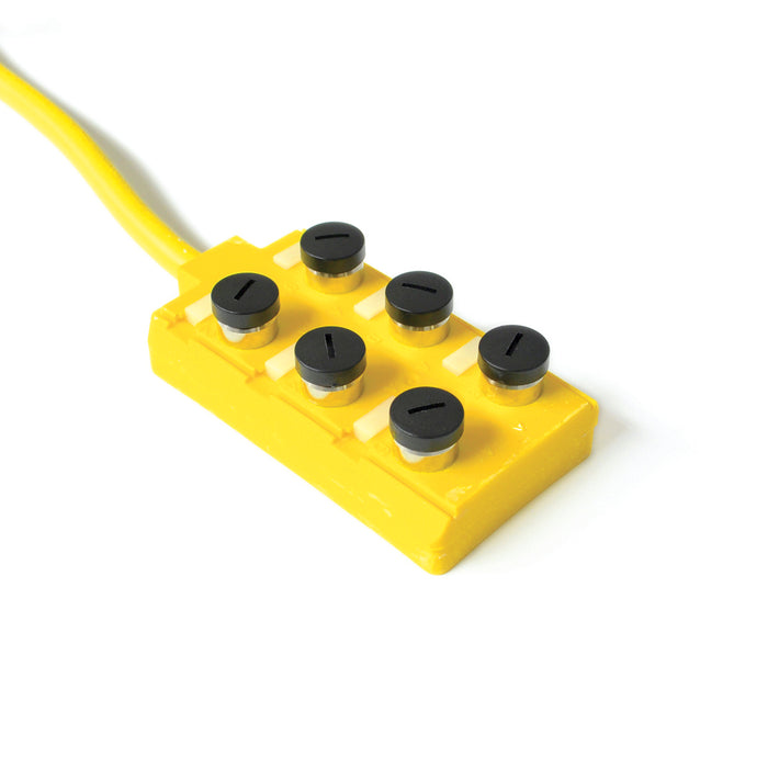 DLTR6-5/5DC-3405 – HTM Sensors Distribution Block Double Occupancy 6x M12 PNP Pre-wired 5 m PUR