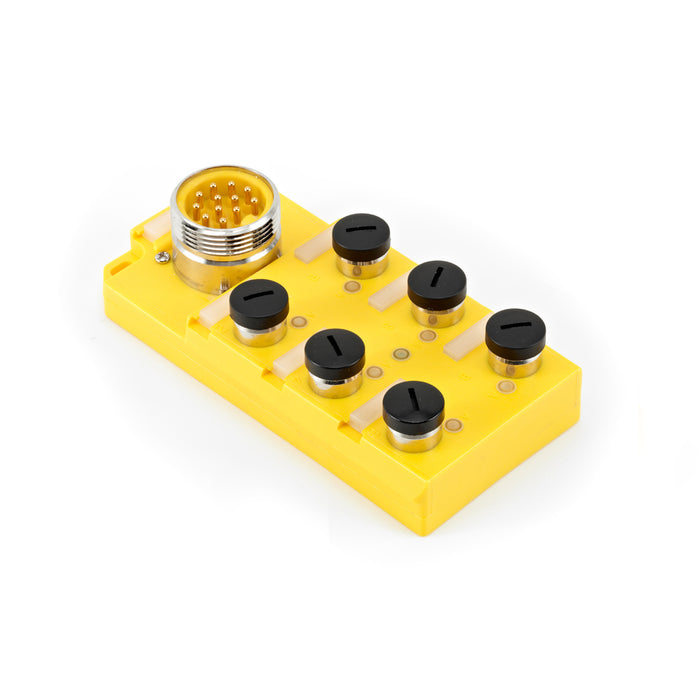 DLTR6-5/4NA-TZ12 – HTM Sensors Distribution Block Single Occupancy 6x M12 NPN Mini 12 Pin 10-30V DC