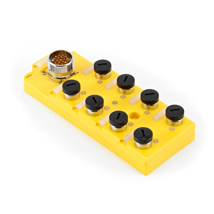 DLTR8-5/4NA-T12 – HTM Sensors Distribution Block Single Occupancy 8x M12 NPN M23 12 Pin 10-30V DC
