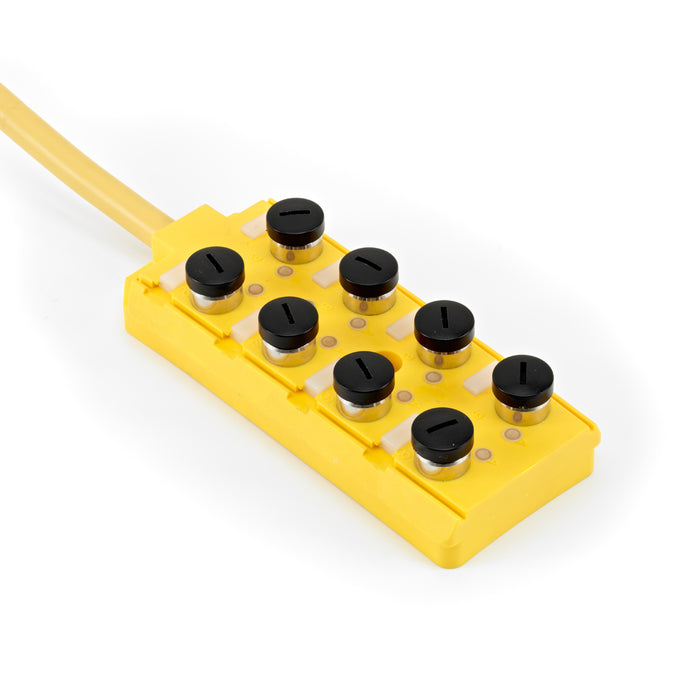 DSTR8-5/4PA-3210 – HTM Sensors Distribution Block Single Occupancy 8x M12 PNP Pre-wired 10 m PUR