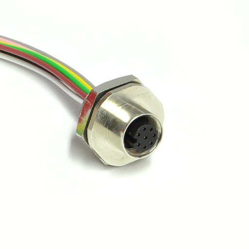 R-FS8FZ/0.5/PG9 – HTM Sensors Cable M12 A-Coded Female Panel Mount 8 Pin PG9 Mounting Thread 0.5 m Leads