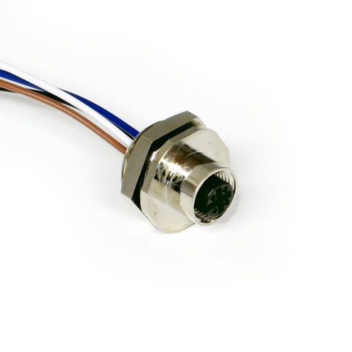 R-FS5FZ/2M/1/2"-14NPT – HTM Sensors M12 Panel Mount Female 5 Pin 2m Lead