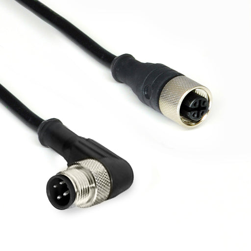 R-MA4TZ-Y071 + R-FS4TZ-Y071 – HTM Sensors M12 A-Coded Male Angled Connector M12 A-Coded Female Straight Connector PUR Jacket 1 m Length