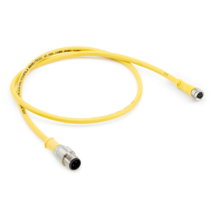 R-MS4TZ-Y070.3+C-FS4TZ-Y070.3 – HTM Sensors Double Ended Cable M12 A-Coded Male Straight M8 A-Coded Female Straight 4 Pin 0.3 m PUR/PVC