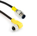 R-MS4TZ-Y075+R-FA4TZ-Y075 BLK PUR YELLCON – HTM Sensors M12 Double Ended Cable M12 Male Straight to M12 Female Angled 5 m Length Black PUR Jacket