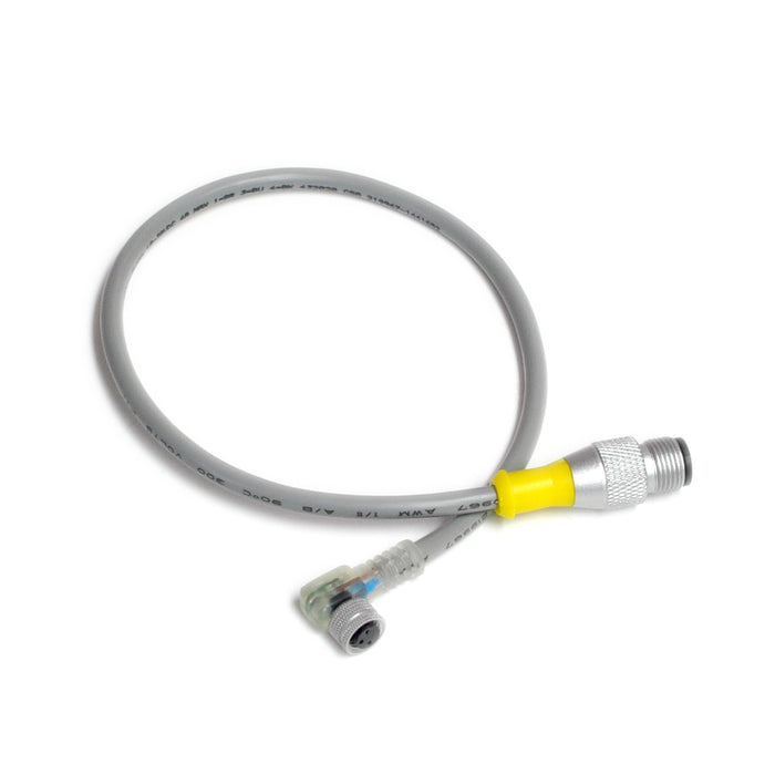 R-MS4/3TZ-T070.3+C-FA3TP-T070.3 – HTM Sensors M12 Double Ended Cable M12 Male Straight to M8 Female Angled TPE Jacket 0.3 m Length LED