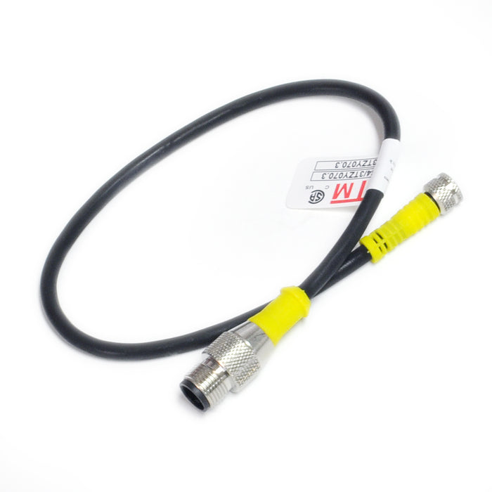 R-MS4/3TZ-Y071+C-FS3TZ-Y071 – HTM Sensors Double Ended Cable M12 A-Coded Male Straight M8 A-Coded Female Straight 3 Pin 1 m PUR/PVC