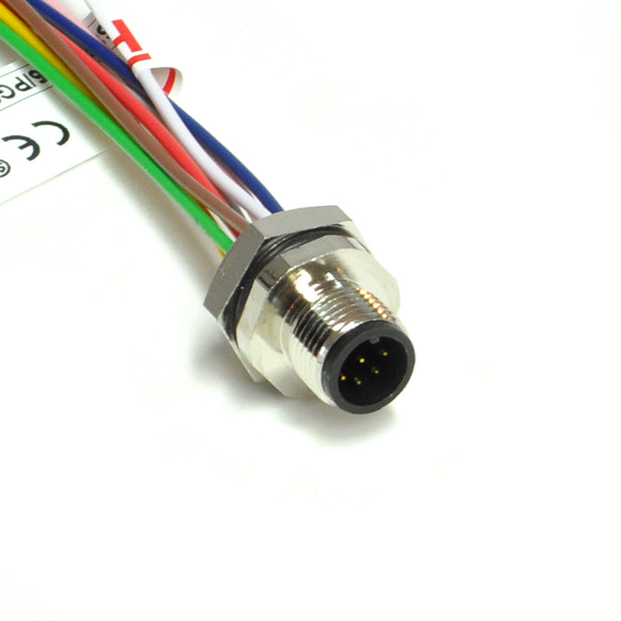 R-MS8FZ/1/M16X1.5 – HTM Sensors M12 Male Panel Mount 8 Pin 1m Lead