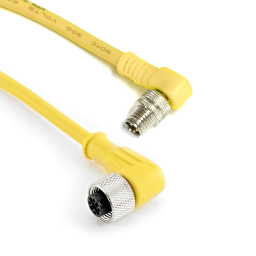 C-MS3TZ-V070.3+R-FA3TZ-V070.3 – HTM Sensors Double Ended Cable M8 Male Straight M12 Female Angled PVC 0.3 m 3 Pin
