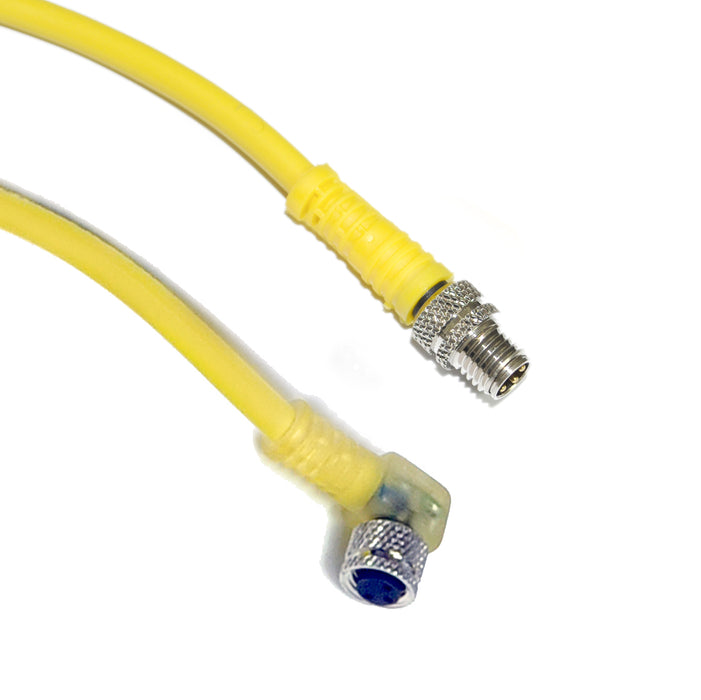 C-MS3TZ-V070.6+C-FA3TP-V070.6 – HTM Sensors Double Ended Cable M8 Male Straight M8 Female Angled PVC 0.6 m 3 Pin LED