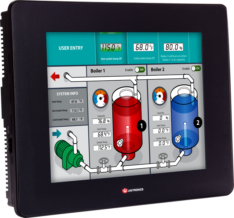 UniStream 10" PLC + HMI Touchscreen – Built-in Controller (All Variants)